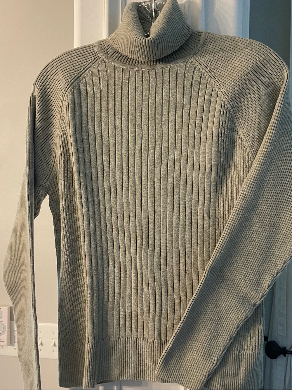 Pria Ribbed Turtleneck Sweater in Light Olive